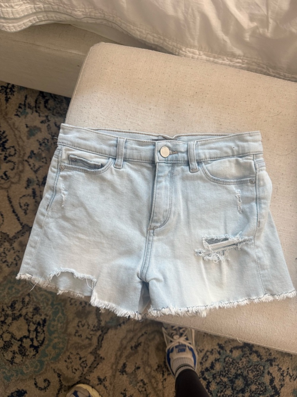 2 pairs DL1961 Light Washed Distressed Denim Shorts